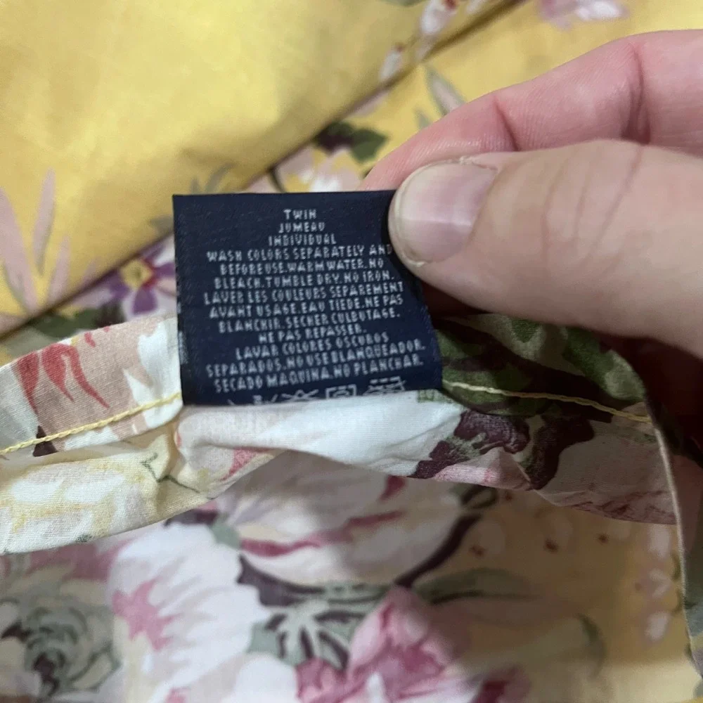 Vtg Ralph Lauren Sophie Brooke Twin Sheet Set Yellow Floral‎ Cottagecore 4pc USA